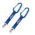 Blank Carabiner with Lanyard & Hook, 1"W x 4"L